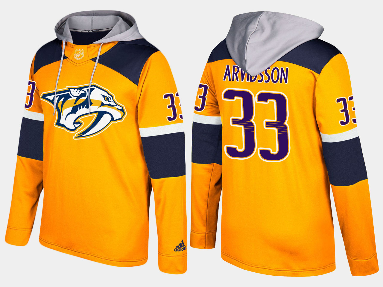 Men NHL Nashville predators #33 viktor arvidsson yellow hoodie->new york rangers->NHL Jersey